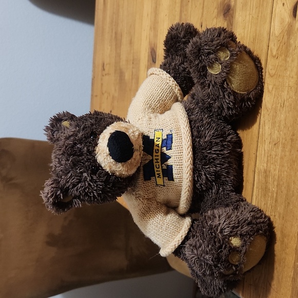 University of Michigan Warm Whiskers Microwavable Bear 10" Seated EUC - Picture 1 of 5